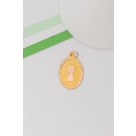 Bayar Gold 14 Ayar Altın İ Harf Nostaljik Oval Kolye Ucu