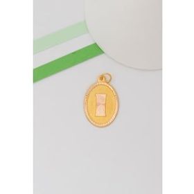 Bayar Gold 14 Ayar Altın İ Harf Nostaljik Oval Kolye Ucu