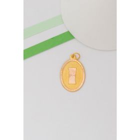 Bayar Gold 14 Ayar Altın İ Harf Nostaljik Oval Kolye Ucu