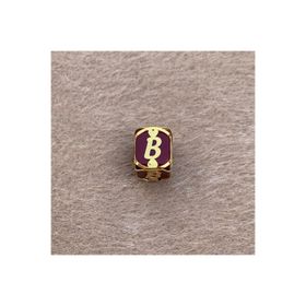 Bayar Gold 14 Ayar Altın Kafesli Bordo Boncuk B Harf Kolye Ucu