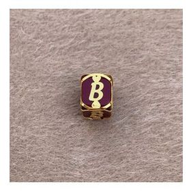 Bayar Gold 14 Ayar Altın Kafesli Bordo Boncuk B Harf Kolye Ucu