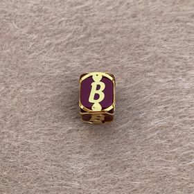 Bayar Gold 14 Ayar Altın Kafesli Bordo Boncuk B Harf Kolye Ucu