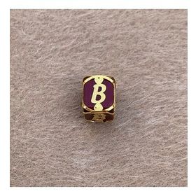 Bayar Gold 14 Ayar Altın Kafesli Bordo Boncuk B Harf Kolye Ucu