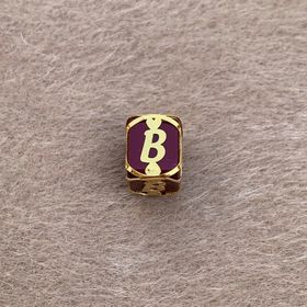 Bayar Gold 14 Ayar Altın Kafesli Bordo Boncuk B Harf Kolye Ucu