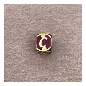 Bayar Gold 14 Ayar Altın Kafesli Bordo Boncuk C Harf Kolye Ucu