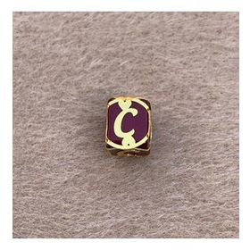 Bayar Gold 14 Ayar Altın Kafesli Bordo Boncuk C Harf Kolye Ucu