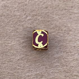 Bayar Gold 14 Ayar Altın Kafesli Bordo Boncuk C Harf Kolye Ucu