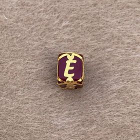 Bayar Gold 14 Ayar Altın Kafesli Bordo Boncuk E Harf Kolye Ucu