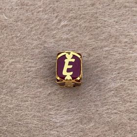 Bayar Gold 14 Ayar Altın Kafesli Bordo Boncuk E Harf Kolye Ucu