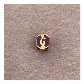Bayar Gold 14 Ayar Altın Kafesli Bordo Boncuk G Harf Kolye Ucu