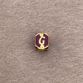 Bayar Gold 14 Ayar Altın Kafesli Bordo Boncuk G Harf Kolye Ucu