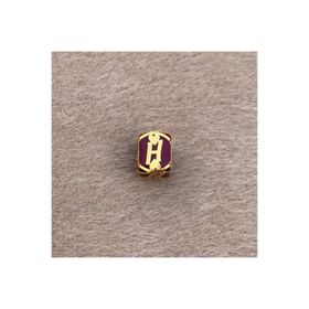 Bayar Gold 14 Ayar Altın Kafesli Bordo Boncuk H Harf Kolye Ucu