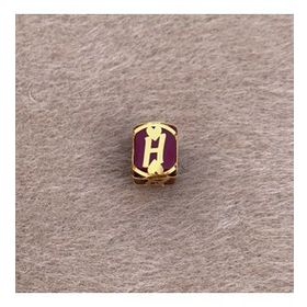 Bayar Gold 14 Ayar Altın Kafesli Bordo Boncuk H Harf Kolye Ucu