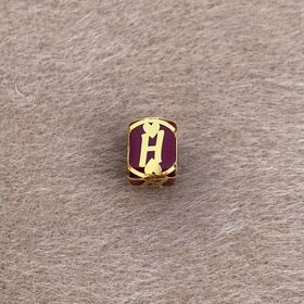 Bayar Gold 14 Ayar Altın Kafesli Bordo Boncuk H Harf Kolye Ucu