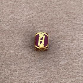 Bayar Gold 14 Ayar Altın Kafesli Bordo Boncuk H Harf Kolye Ucu