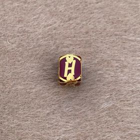 Bayar Gold 14 Ayar Altın Kafesli Bordo Boncuk H Harf Kolye Ucu