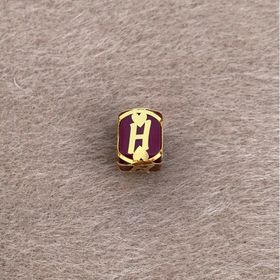 Bayar Gold 14 Ayar Altın Kafesli Bordo Boncuk H Harf Kolye Ucu