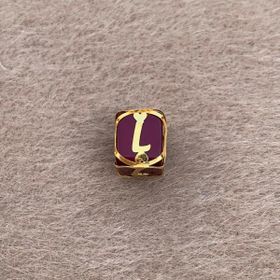 Bayar Gold 14 Ayar Altın Kafesli Bordo Boncuk L Harf Kolye Ucu