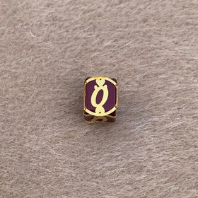 Bayar Gold 14 Ayar Altın Kafesli Bordo Boncuk Ö Harf Kolye Ucu