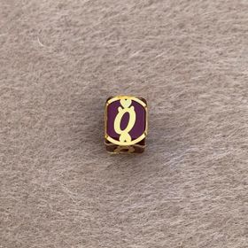 Bayar Gold 14 Ayar Altın Kafesli Bordo Boncuk Ö Harf Kolye Ucu