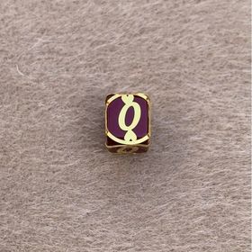 Bayar Gold 14 Ayar Altın Kafesli Bordo Boncuk Ö Harf Kolye Ucu