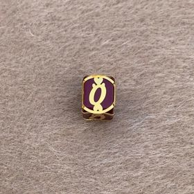 Bayar Gold 14 Ayar Altın Kafesli Bordo Boncuk Ö Harf Kolye Ucu