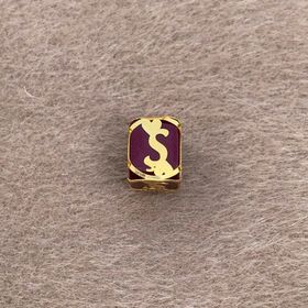 Bayar Gold 14 Ayar Altın Kafesli Bordo Boncuk S Harf Kolye Ucu