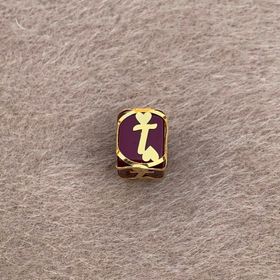 Bayar Gold 14 Ayar Altın Kafesli Bordo Boncuk T Harf Kolye Ucu