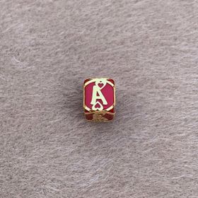 Bayar Gold 14 Ayar Altın Kafesli Kırmızı Boncuk A Harf Kolye Ucu