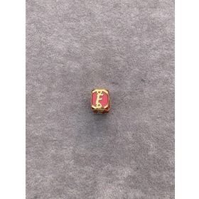 Bayar Gold 14 Ayar Altın Kafesli Kırmızı Boncuk F Harf Kolye Ucu