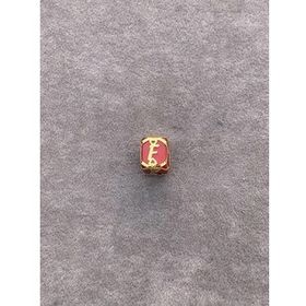 Bayar Gold 14 Ayar Altın Kafesli Kırmızı Boncuk F Harf Kolye Ucu