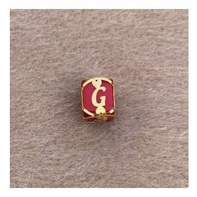 Bayar Gold 14 Ayar Altın Kafesli Kırmızı Boncuk G Harf Kolye Ucu
