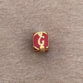 Bayar Gold 14 Ayar Altın Kafesli Kırmızı Boncuk G Harf Kolye Ucu