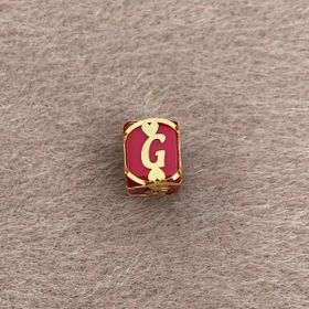 Bayar Gold 14 Ayar Altın Kafesli Kırmızı Boncuk G Harf Kolye Ucu