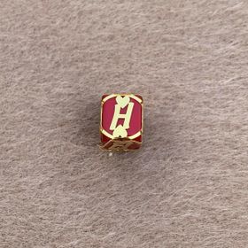 Bayar Gold 14 Ayar Altın Kafesli Kırmızı Boncuk H Harf Kolye Ucu