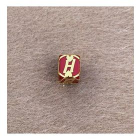Bayar Gold 14 Ayar Altın Kafesli Kırmızı Boncuk H Harf Kolye Ucu