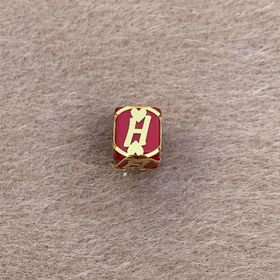 Bayar Gold 14 Ayar Altın Kafesli Kırmızı Boncuk H Harf Kolye Ucu