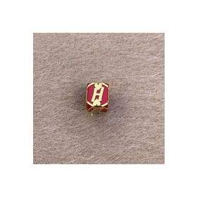 Bayar Gold 14 Ayar Altın Kafesli Kırmızı Boncuk H Harf Kolye Ucu