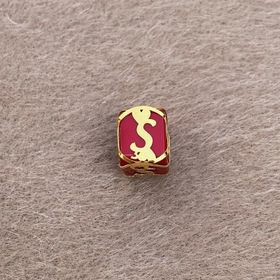 Bayar Gold 14 Ayar Altın Kafesli Kırmızı Boncuk Ş Harf Kolye Ucu