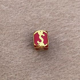 Bayar Gold 14 Ayar Altın Kafesli Kırmızı Boncuk Ş Harf Kolye Ucu