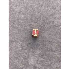 Bayar Gold 14 Ayar Altın Kafesli Kırmızı Boncuk T Harf Kolye Ucu