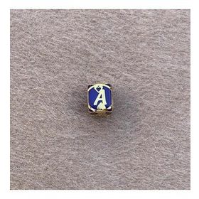 Bayar Gold 14 Ayar Altın Kafesli Lacivert Boncuk A Harf Kolye Ucu