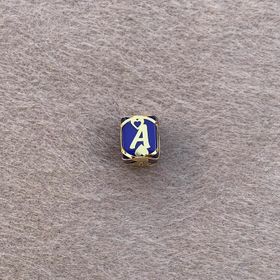 Bayar Gold 14 Ayar Altın Kafesli Lacivert Boncuk A Harf Kolye Ucu
