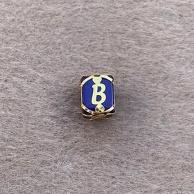 Bayar Gold 14 Ayar Altın Kafesli Lacivert Boncuk B Harf Kolye Ucu