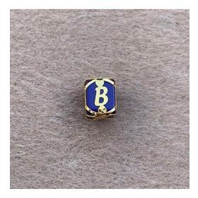Bayar Gold 14 Ayar Altın Kafesli Lacivert Boncuk B Harf Kolye Ucu