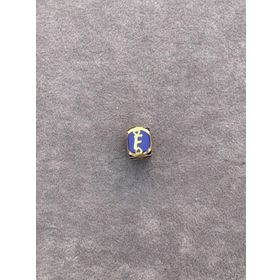 Bayar Gold 14 Ayar Altın Kafesli Lacivert Boncuk F Harf Kolye Ucu