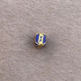 Bayar Gold 14 Ayar Altın Kafesli Lacivert Boncuk H Harf Kolye Ucu