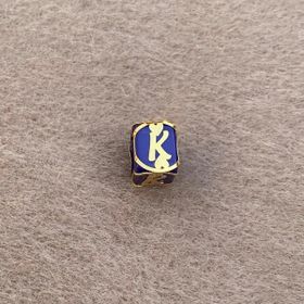 Bayar Gold 14 Ayar Altın Kafesli Lacivert Boncuk K Harf Kolye Ucu