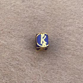 Bayar Gold 14 Ayar Altın Kafesli Lacivert Boncuk K Harf Kolye Ucu