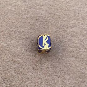 Bayar Gold 14 Ayar Altın Kafesli Lacivert Boncuk K Harf Kolye Ucu